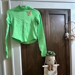 NWT free people movement- Size S -offside layer in Lime Zest